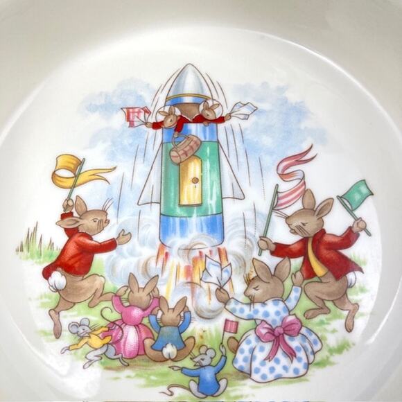 Royal Doulton Lot of Childs Tableware Bunnykins with Plate Bowl 2 Handle Cup - Picture 8 of 16